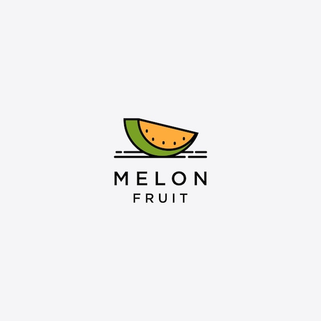 Vector meloen fruit logo pictogram ontwerp sjabloon vectorillustratie