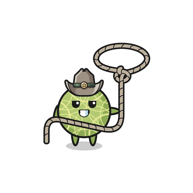 The melon cowboy with lasso rope , cute design