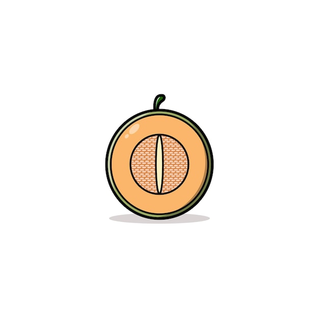 Melon flat icon design logo