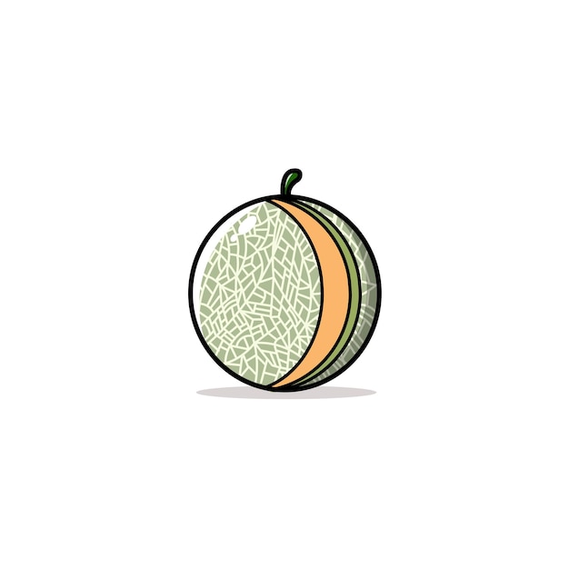 Vettore logo di melone piatto icona del design