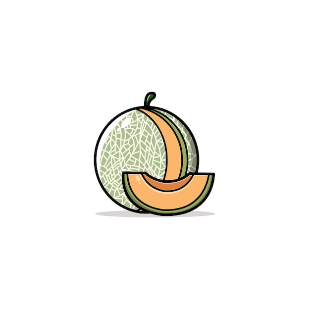 Melon flat icon design logo