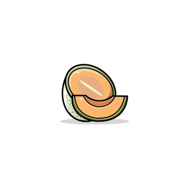 Melon flat icon design logo