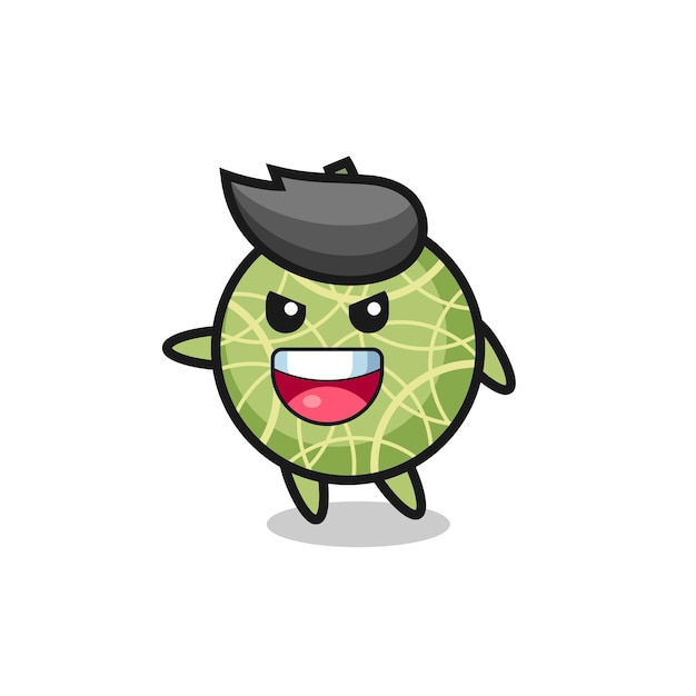 Melon fruit cartoon with very excited pose cute style design for t shirt sticker logo element