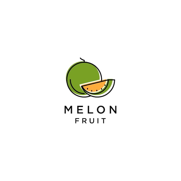 Illustrazione vettoriale del modello di progettazione dell'icona del logo della frutta del melone