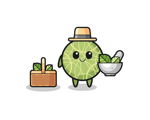 Melon herbalist cute cartoon