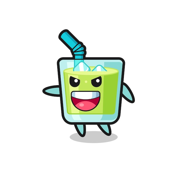 Melon juice cartoon with very excited pose , cute style design for t shirt, sticker, logo element