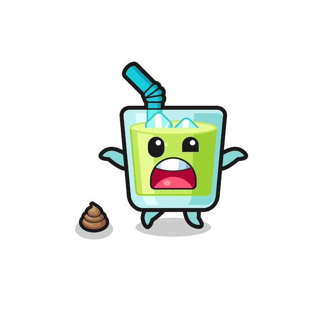 Melon juice earth surprised to meet poop cute design