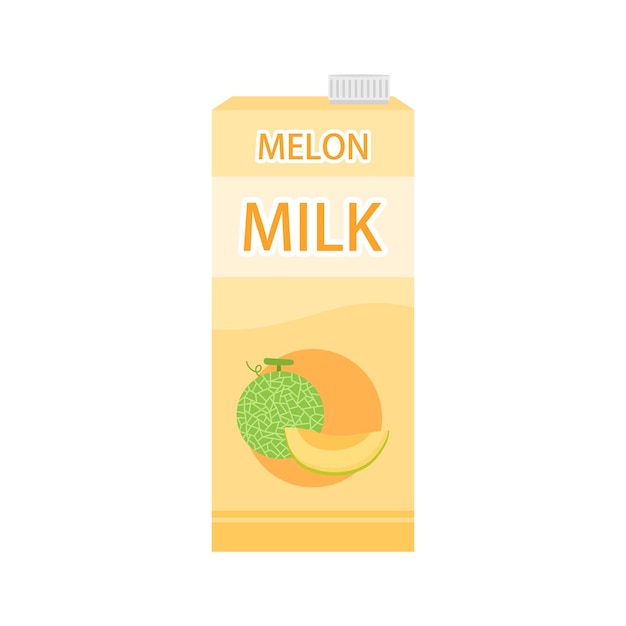 Vector melon milk vector illustration on white background melon milk is a delicious drink