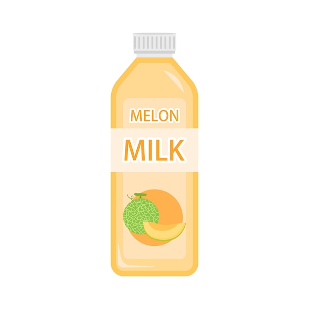 Vector melon milk vector illustration on white background melon milk is a delicious drink