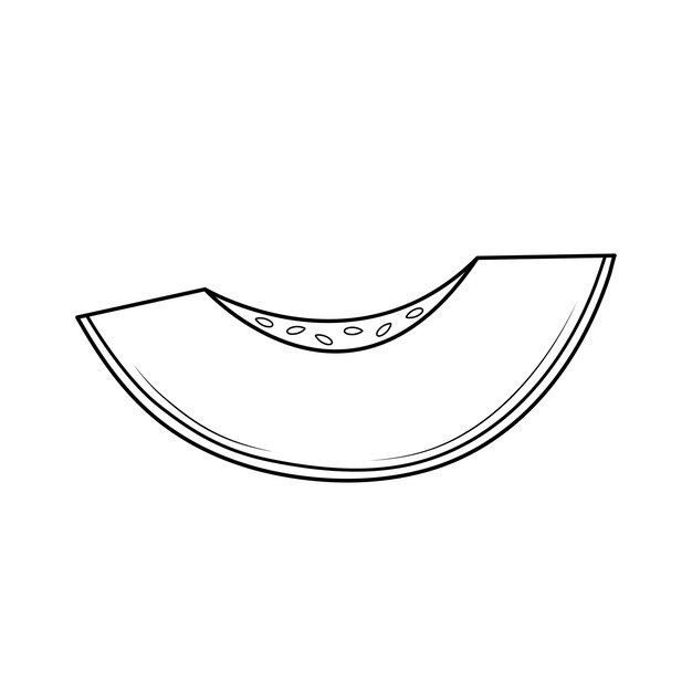 Melon slice Hand drawn sketch element of fruit in doodle line style