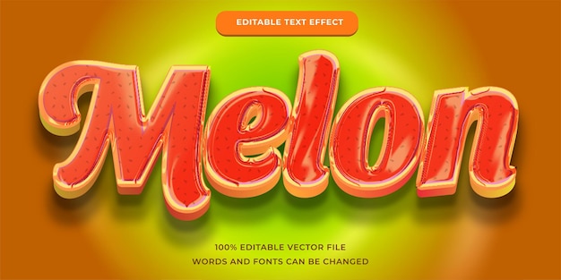 Vector melon text effect modern editable