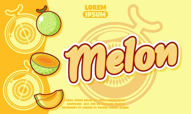 Effetto testo melone con sfondo icona melone