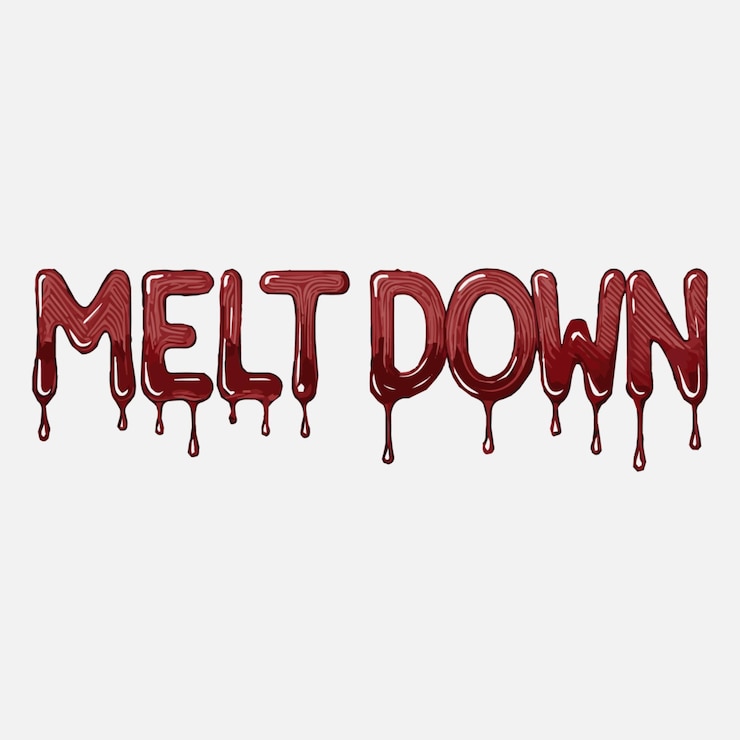 Vector meltdown text effect in red with dripping details