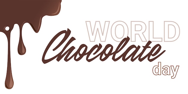 Vector melted chocolate world chocolate day