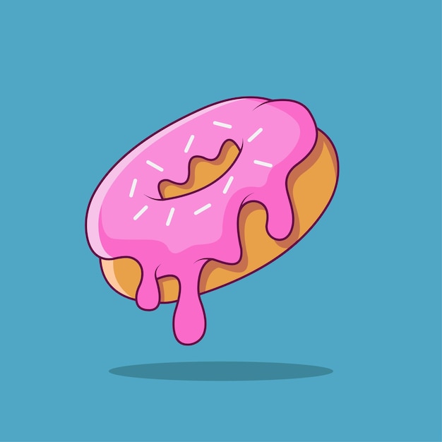 Melted Donut Vector Cartoon Illustration
