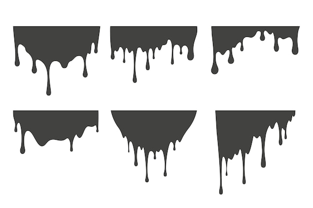 Melted drips and liquid paint drops. current chocolate, ink, honey or syrup. oil and cream blobs