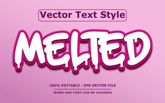 melted editable vector text effect style