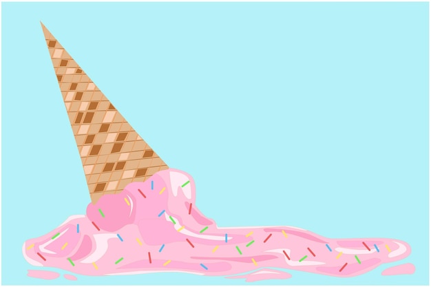 Vector melted ice cream illustration