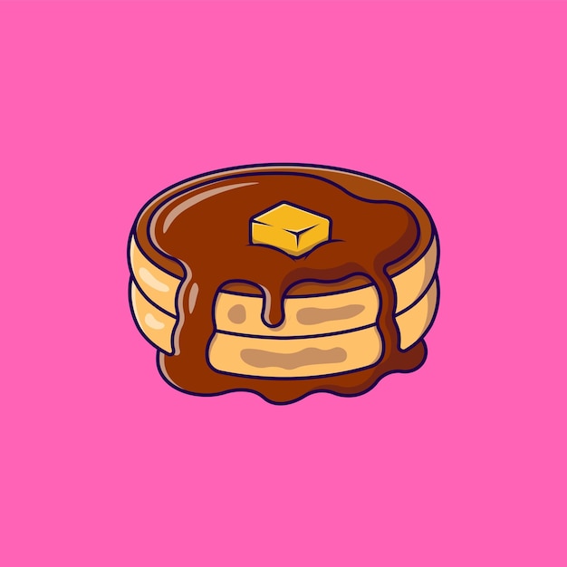 Melted Pancake Cartoon Vector Icons Illustration. Flat Cartoon Concept.