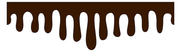 Melting chocolate border Dripping brown paint flow