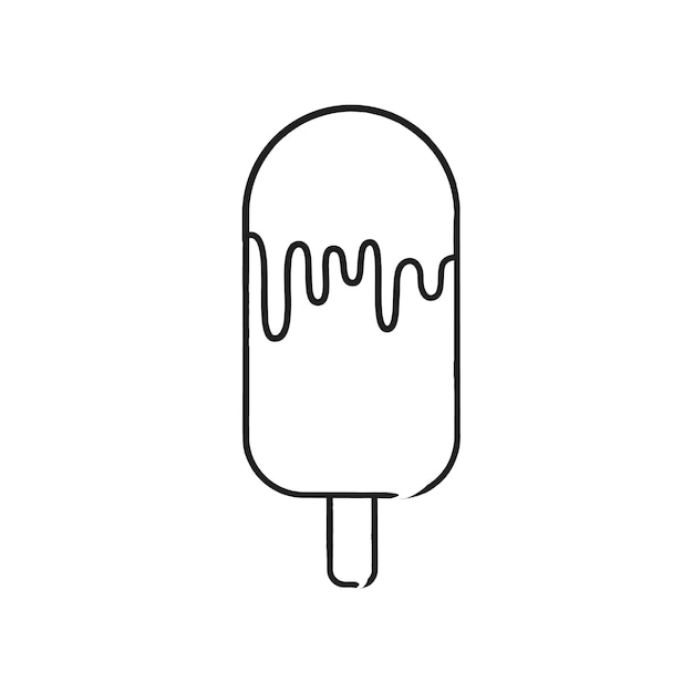 Vector melting ice cream stick icon