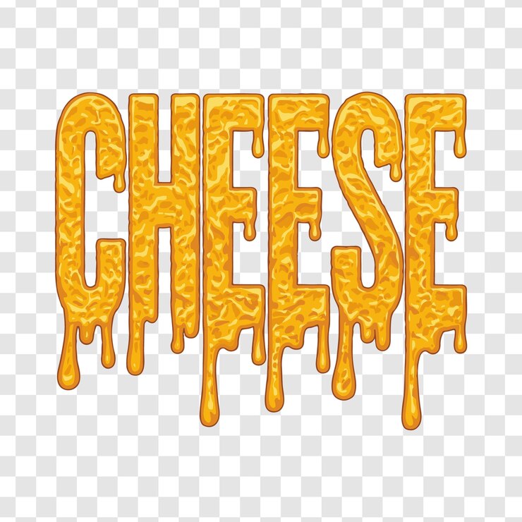 Vector melting yellow cheese text graphic design bold vector
