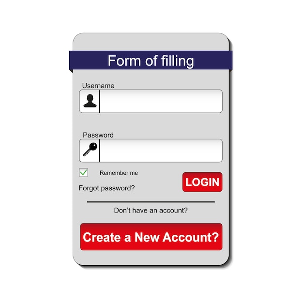 Member login form interface for web page site mobile applications art illustration design theme