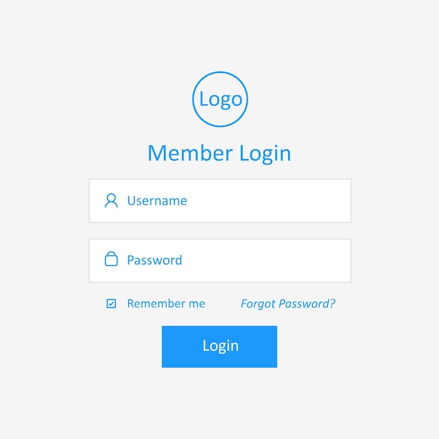 Member login template. for website, mobile, computer, application etc. modern design. vector illustration