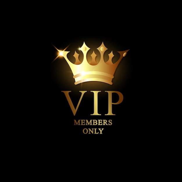Members only vip invitation banner with crown