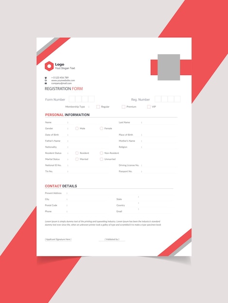 Membership & registration form