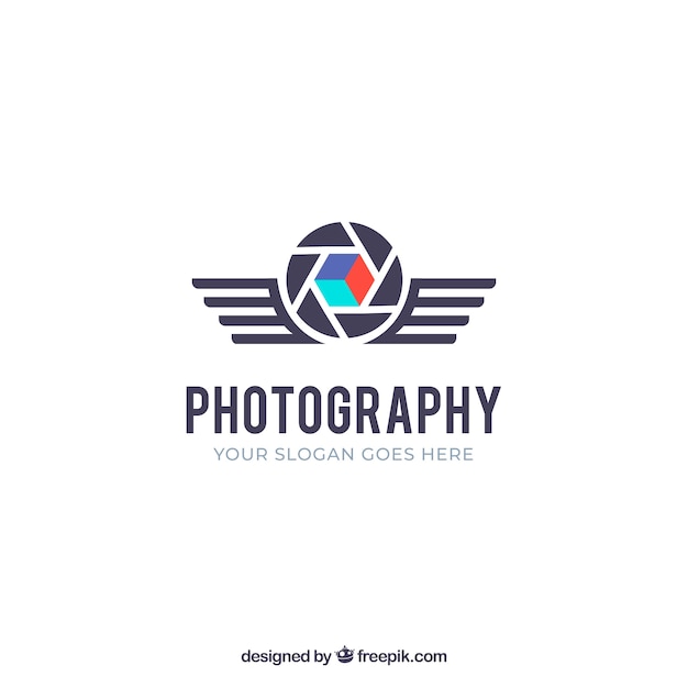 Vector membraanfotografie-logo in vlakke stijl