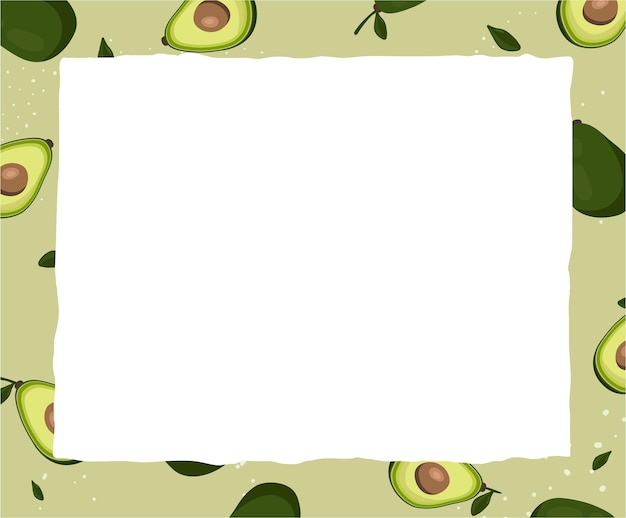 Vettore schede promemoria e design del diario con illustrazione del modello di frutta di avocado imposta il motivo sullo sfondo della nota