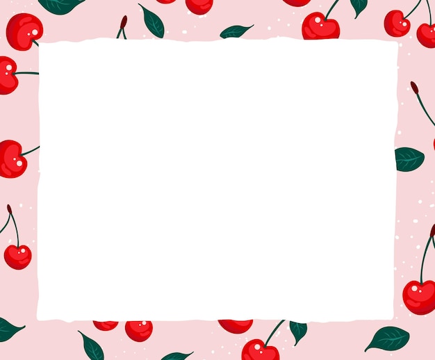 Memo boards and diary design with cherry fruit pattern illustration set note leaf backdrop poster