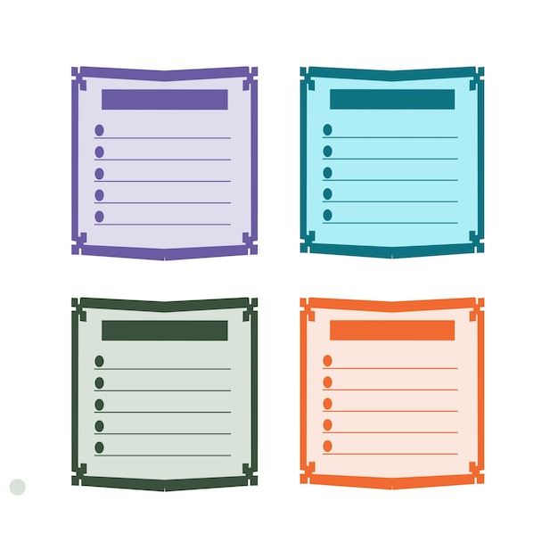 Memo pad colorful illustration design