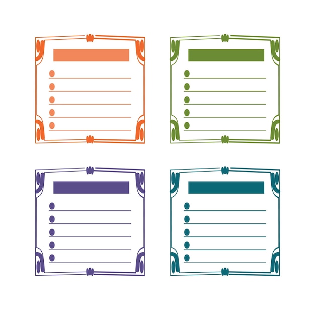 Memo pad colorful illustration design