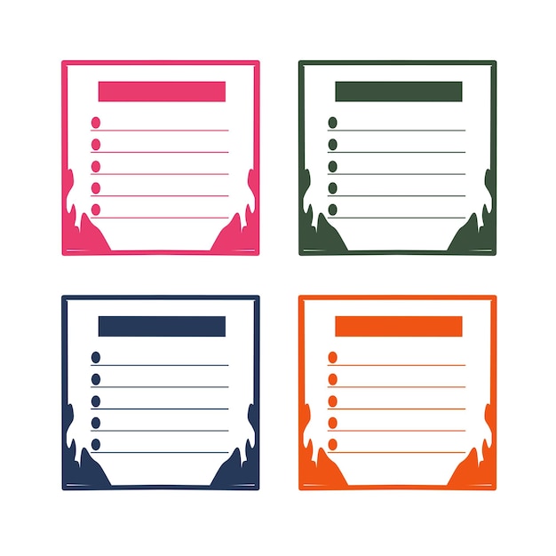 Vector memo pad colorful illustration design