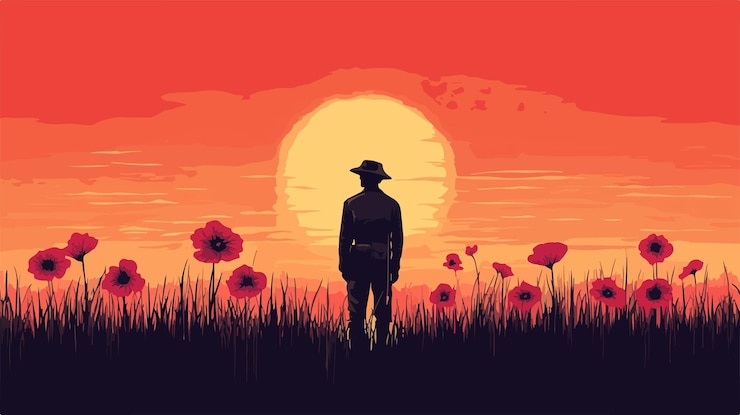 Vector memorable anzac day isolated vector illustration for remembrance and tribute flat vector style