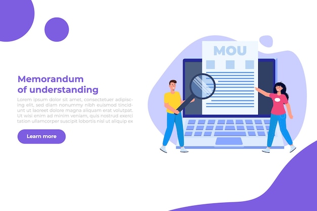 Memorandum van overeenstemming MOU Vectorillustratie