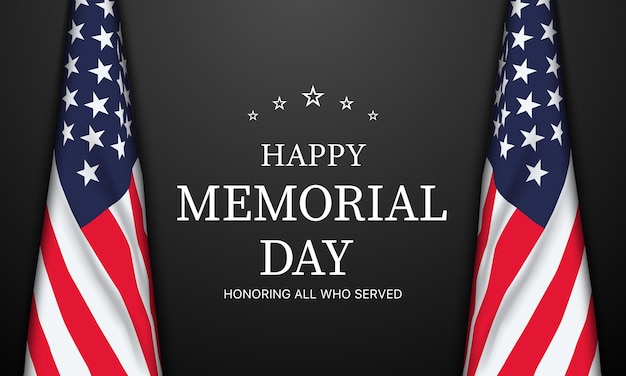 Vettore memorial day background design banner poster biglietto d'auguri illustrazione vettoriale