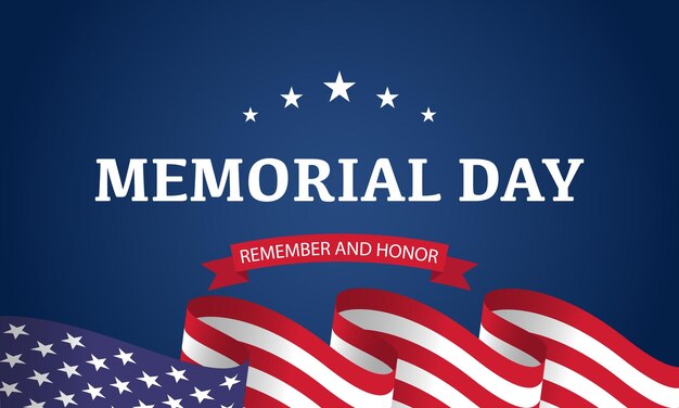 Memorial day background design banner poster biglietto d'auguri illustrazione vettoriale