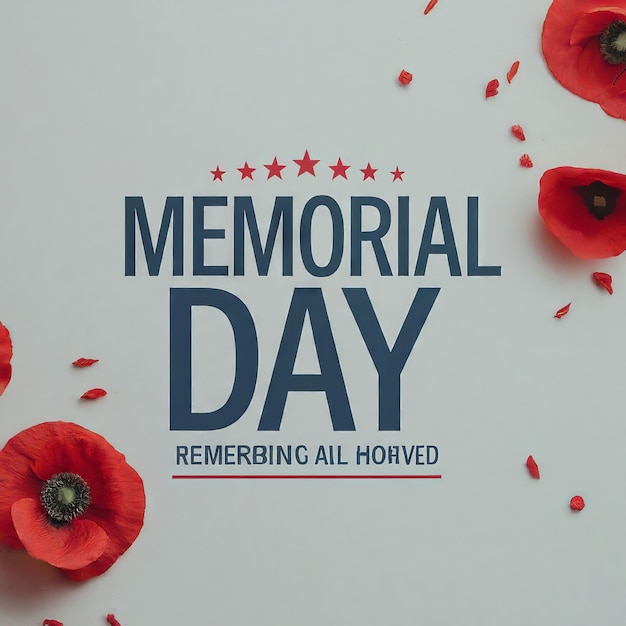 Vector memorial day background national flag and text memorial day background national flag and text