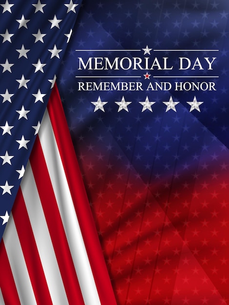 Memorial day background National holiday of the USA United states flag vertical poster