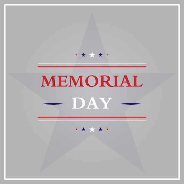 Memorial day background template Vector illustration