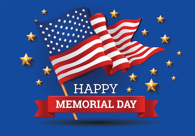 Memorial Day background Template Vector