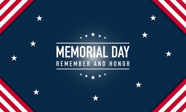 Memorial day background vector illustration remember and honor