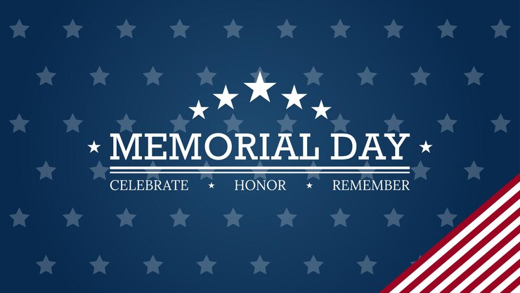 Memorial Day Background with star Honoring All Who Served Remember dark blue background with stars stripes the United States flag memorial day Vector illustration