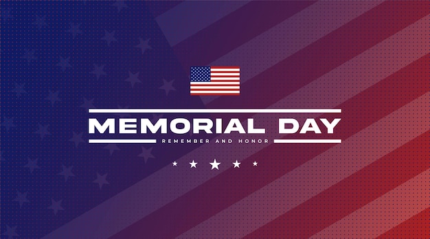 Memorial Day banner met vector illustratie van de Amerikaanse vlag