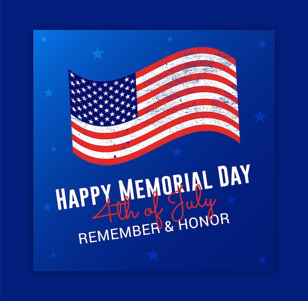 Memorial day banner template design