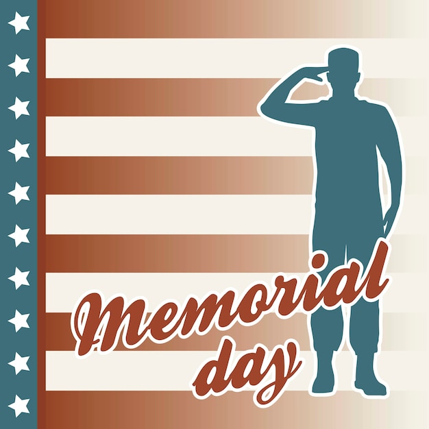 Vector memorial day card over beige background vector illustration