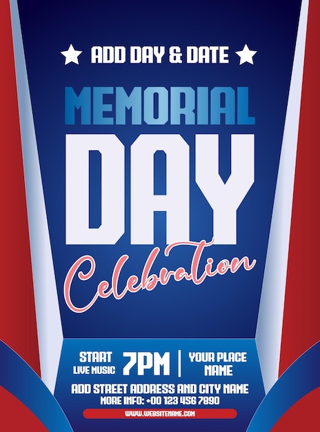 Vector memorial day celebration poster flyer social media post design